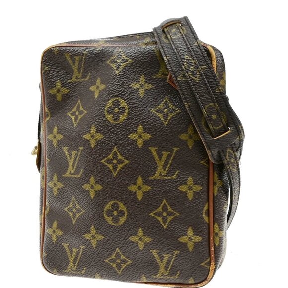 LOUIS VUITTON Logo Shoulder Bag Monogram Leather Brown GHW France 60YH076 - Picture 1 of 15